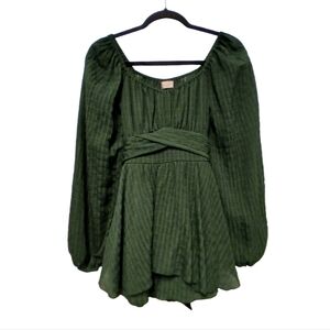 Altar'd State Textured Emerald Green Romper Shorts Size XS-EUC